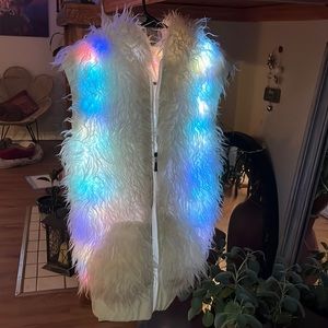 White light up vest with hood